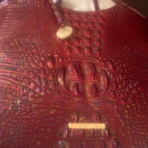 Brahmin Elaine in Sangria Melbourne Croc-Embossed Tote - Picture 2 of 6